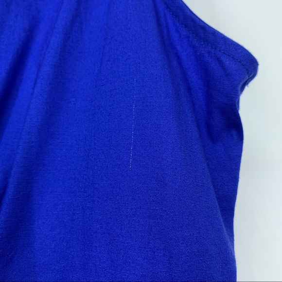 Bailey Blue Cobalt Belted Sleeveless A-Line Dress With Ruffle Bust Tule Underlay - Picture 12 of 16